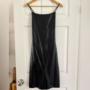 Aritzia faux leather Black Dress Spaghetti Strap